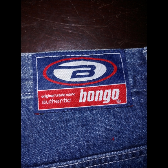 BONGO Y2K Rave boho Bootcut high waisted dark denim blue jeans With Floral Slits - Picture 3 of 7